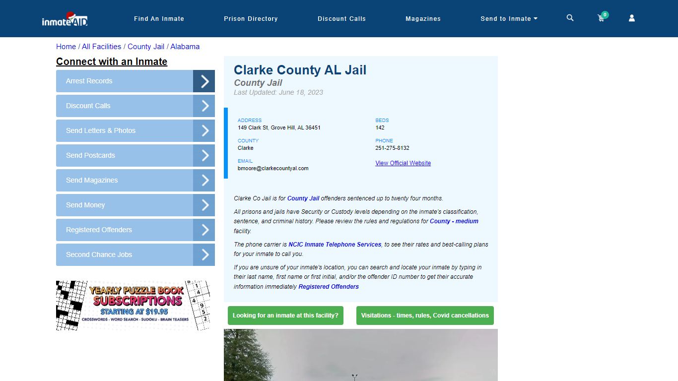 Clarke County AL Jail - Inmate Locator - Grove Hill, AL